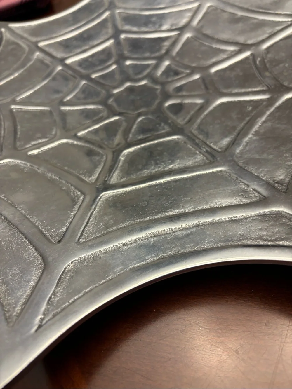 Metallic Silver Spiderweb Platter
